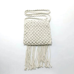 Vintage Hand Woven Messenger Bag Beach Tassel Shoulder