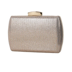 Striped Grey Pink PU Clutches Bag Phone Purse Handbag Women