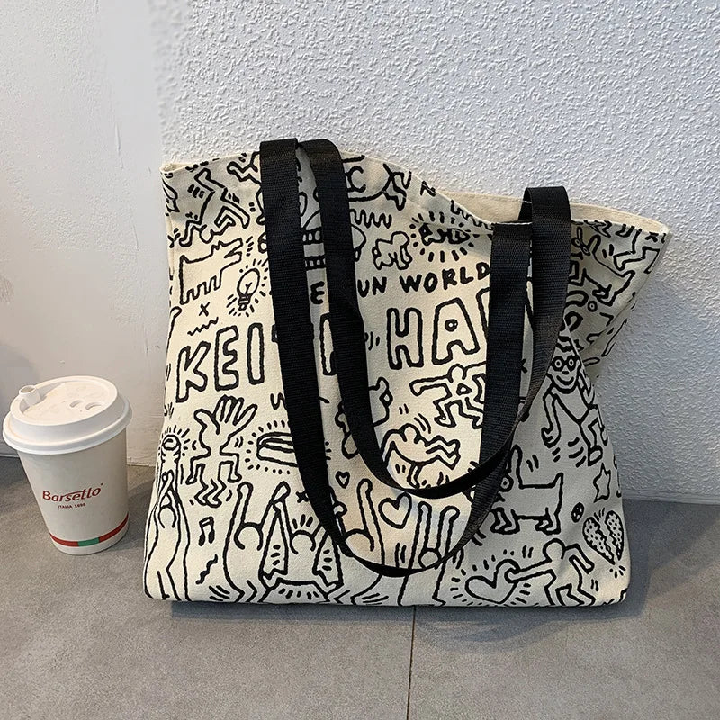 Girls Canvas Shoulder Tote Bag Eco Reusable Shopping Bag