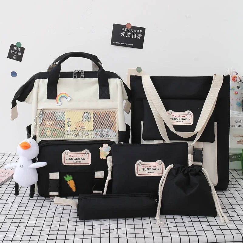 Canvas Women Backpacks School Bags for Teenage Girls Bookbags