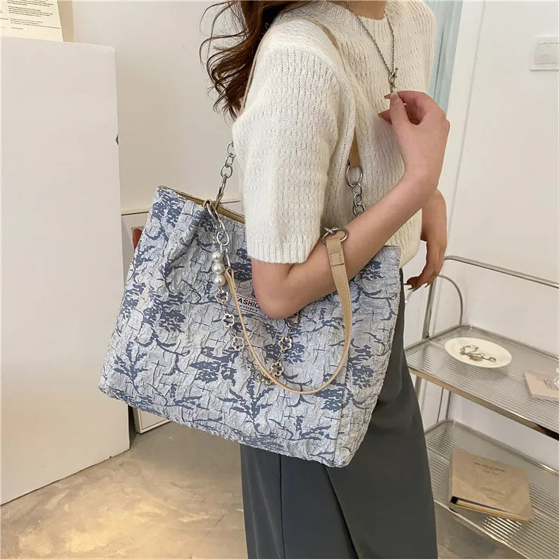 Summer European Print Lady Handbag Underarm Bag Large Capacity Tote