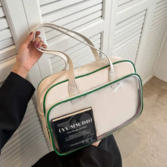 Transparent Leather Travel Bag Large Capacity Waterproof Shoulder Bag