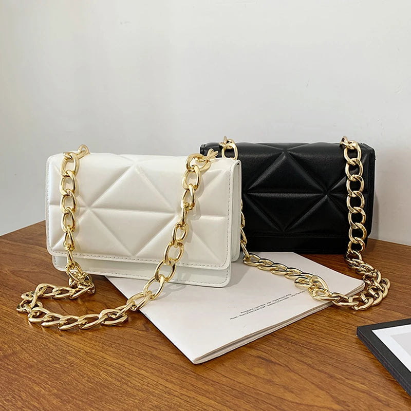Summer Chain Shoulder Bag Casual Pu Leather Underarm Bags For Women