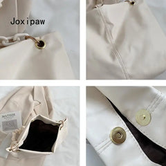 Summer Pu Leather Shoulder Bag Large Capacity Handbag Solid Female Bags