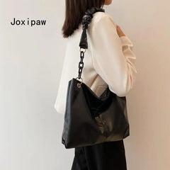 Summer Pu Leather Shoulder Bag Large Capacity Handbag Solid Female Bags