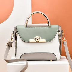 Summer Women's Handbag Contrast Small Square Bag Pu One Shoulder Diagonal Bag Wo