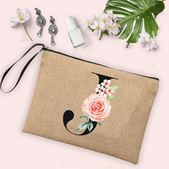26 Letter Printing Girl Makeup Organizers Travel Handbags Toiletry Bag