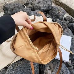 Summer Straw Bags for Women Woven Shoulder Bag Casual Travel Beach Handbags