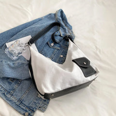 Summer Vintage Canvas Shoulder Bag Large Capacity Zipper Female Tote Handbag