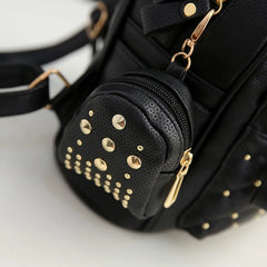 Summer Vintage Retro Lady PU Leather Mini Backpack School Bags for Teenagers