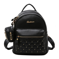 Summer Vintage Retro Lady PU Leather Mini Backpack School Bags for Teenagers