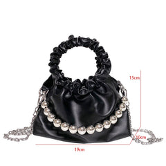 Summer Pleated Handlebags For Women PU Cloud Bags Casual Shopping Shoulder Bags