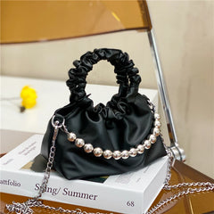 Summer Pleated Handlebags For Women PU Cloud Bags Casual Shopping Shoulder Bags
