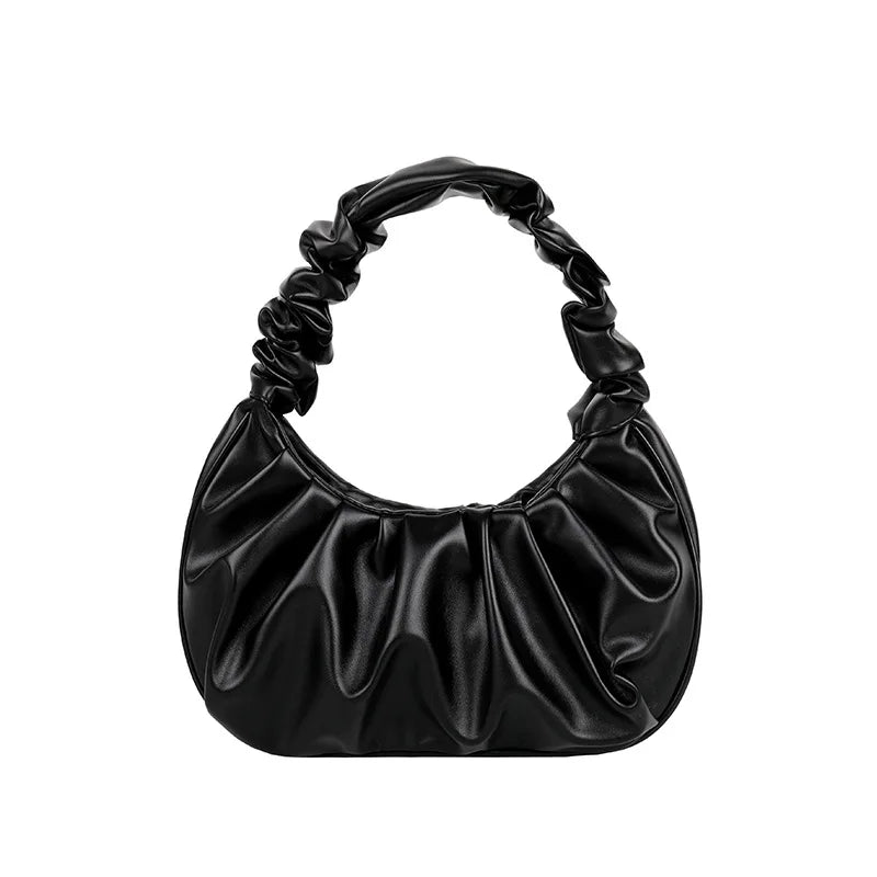 Summer Pleated Handlebags Women PU Cloud Bags