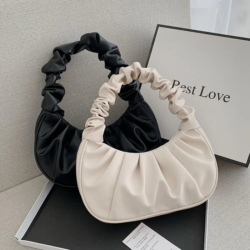 Summer Pleated Handlebags Cloud Bags Armpit Bag