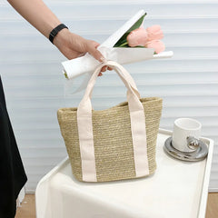 Summer Straw Bags Women Woven Beach Handbags Tote Clutch High The Bag