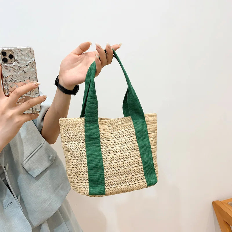 Summer Straw Bags Women Woven Beach Handbags Tote Clutch High The Bag