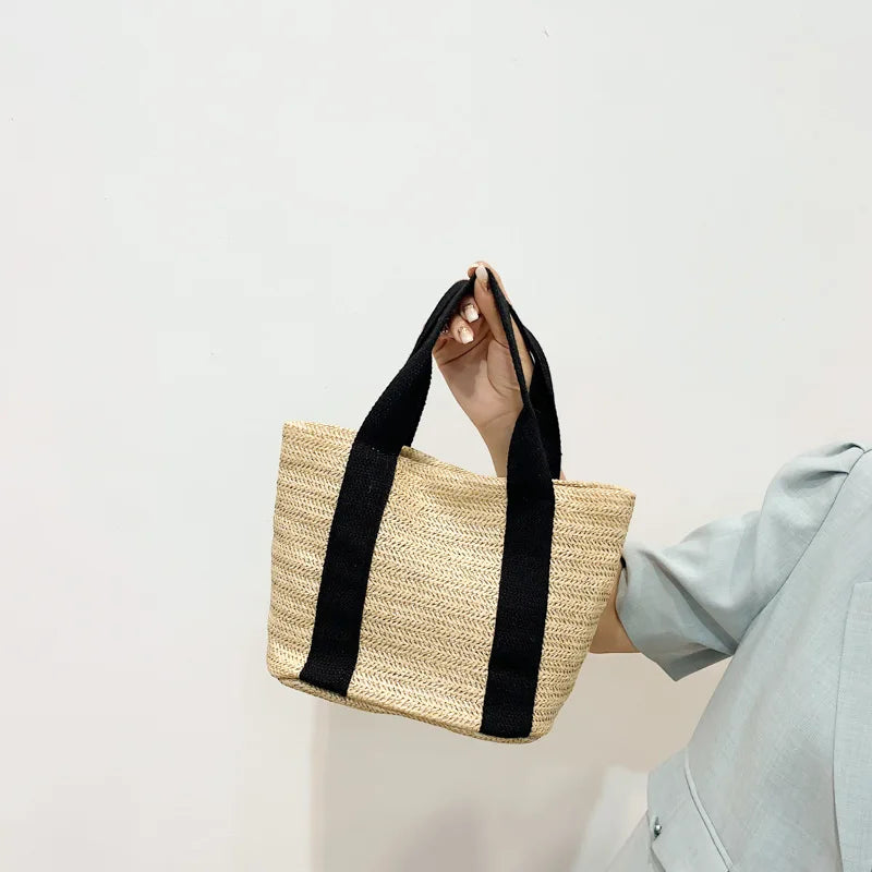 Summer Straw Bags Women Woven Beach Handbags Tote Clutch High The Bag