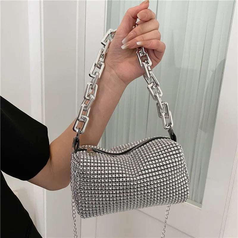 Summer Travel Shoulder Handbags Purses Bling Diamond Small Crossbody Messenger B