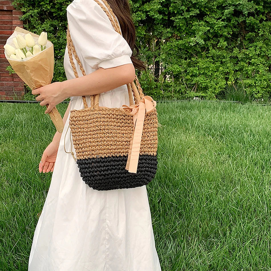 Boho Beach Women's Woven Handbag Large Capacity