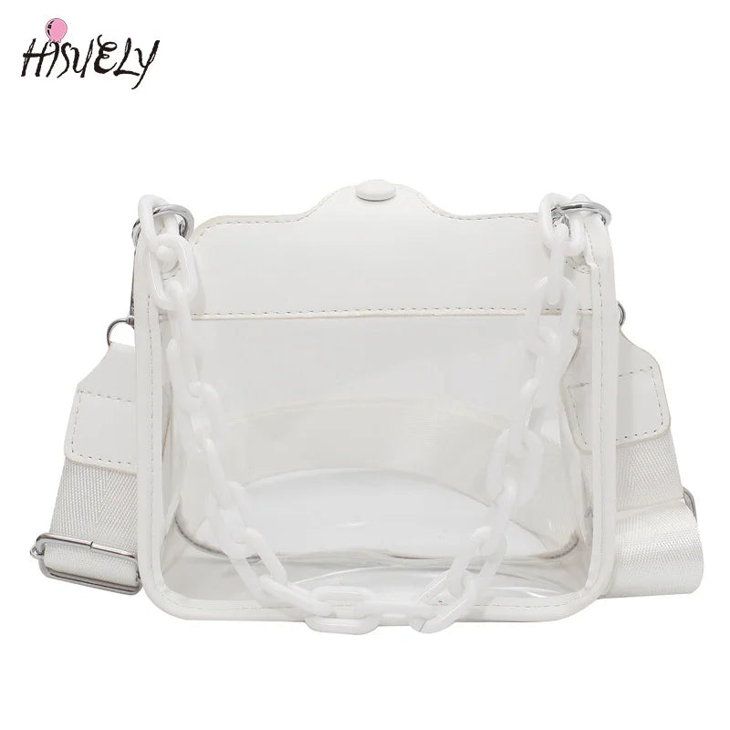 Clear Transparent Crossbody Bag Jelly Handbags Acrylic Chain Shoulder Bag