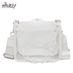 Clear Transparent Crossbody Bag Jelly Handbags Acrylic Chain Shoulder Bag