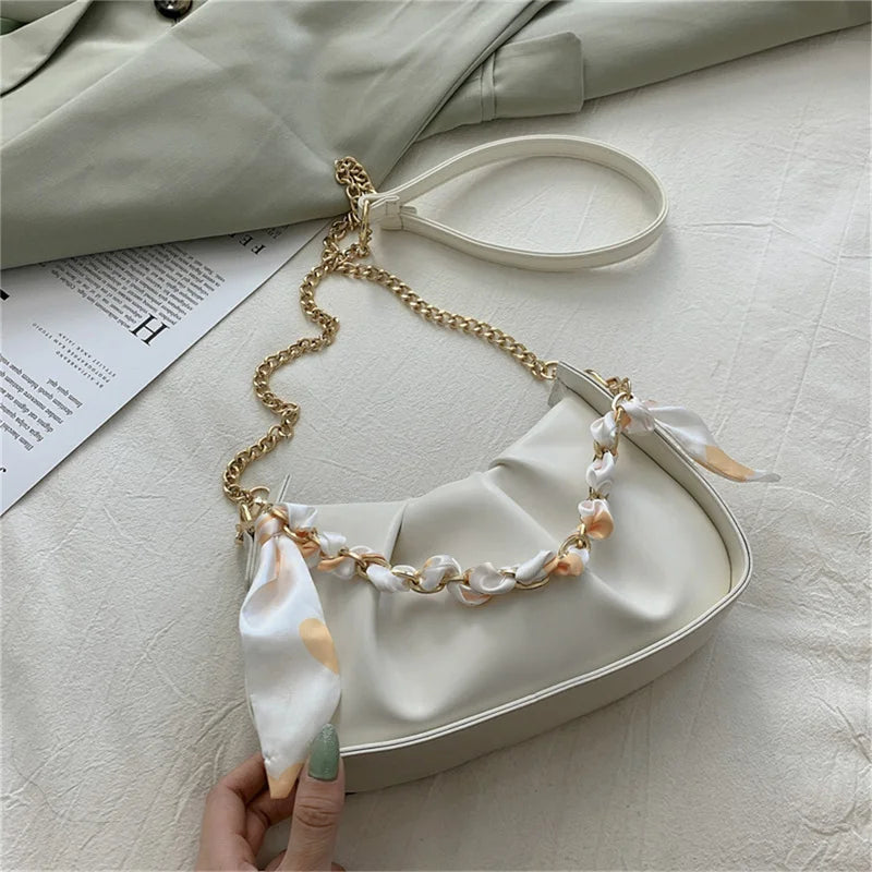 Fold Cloud Chain Shoulder Messenger Bag for Women