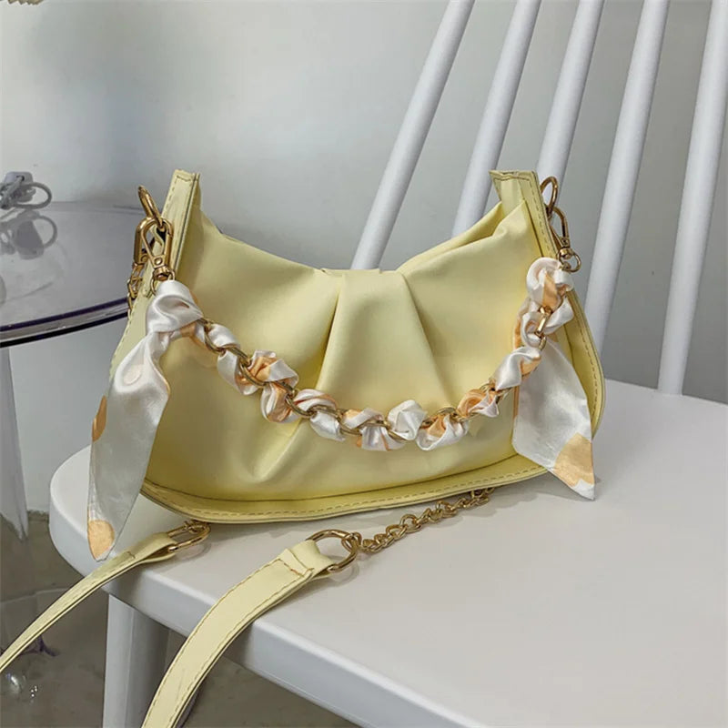 Fold Cloud Chain Shoulder Messenger Bag for Women