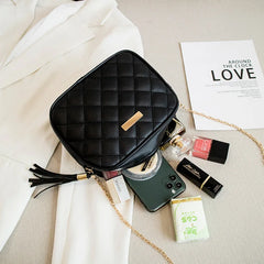 Small Messenger Bag with Tassel and Embroidery, Female Shoulder Bag