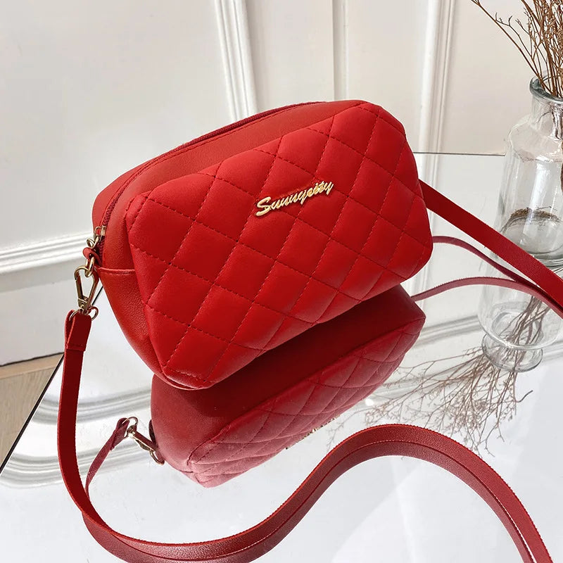 Embroidery Camera Shoulder Bag with Tassel Small Messenger Bag