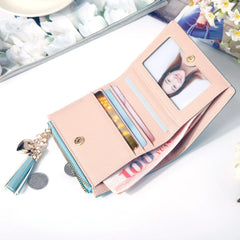 Tassel Women Wallet Small Leather Zipper Purses Portefeuille Female Purse Clutch