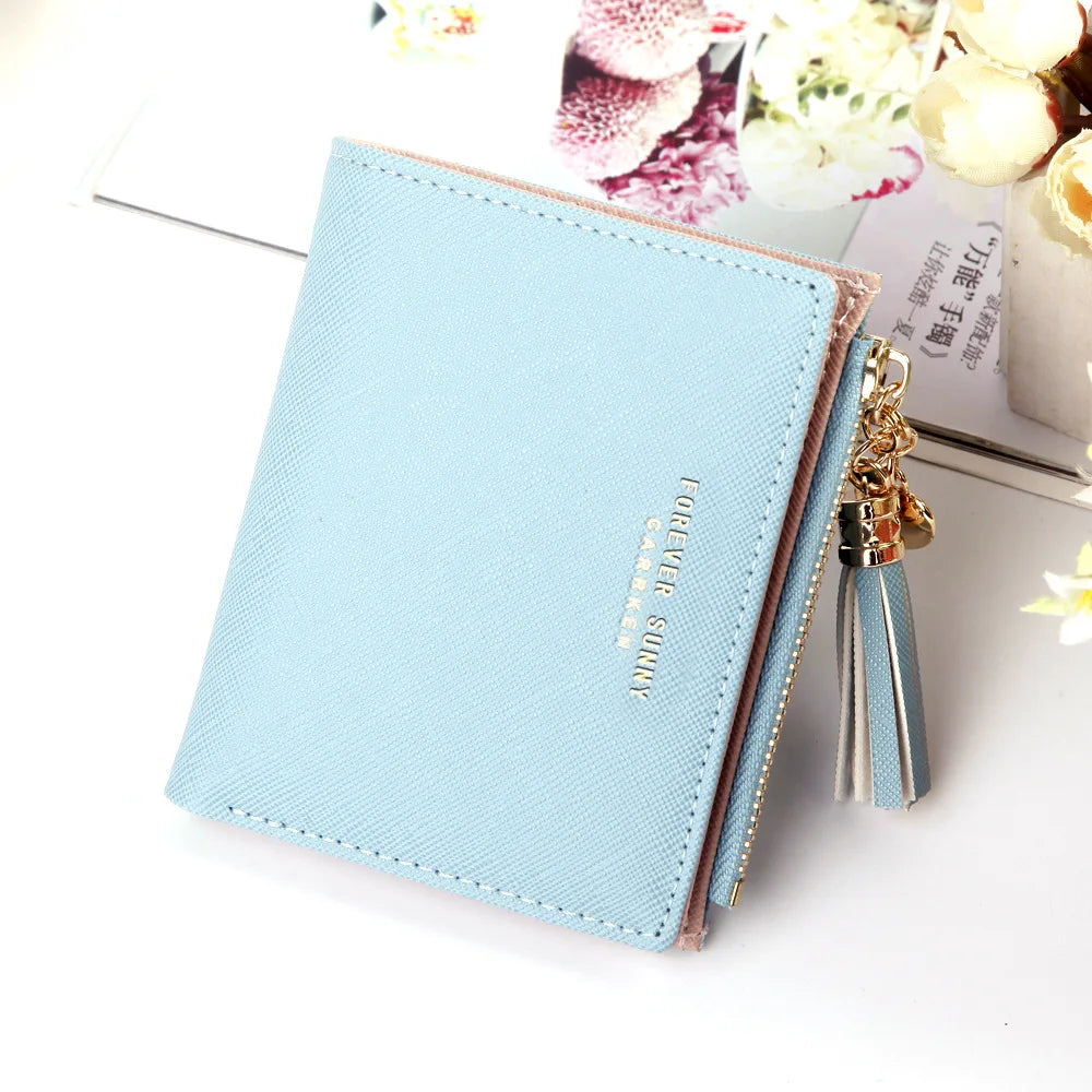Tassel Women Wallet Small Leather Zipper Purses Portefeuille Female Purse Clutch