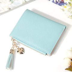 Tassel Women Wallet Small Leather Zipper Purses Portefeuille Female Purse Clutch