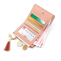 Tassel Women Wallet Small Wallet Women Short Leather Zipper Purses Portefeuille