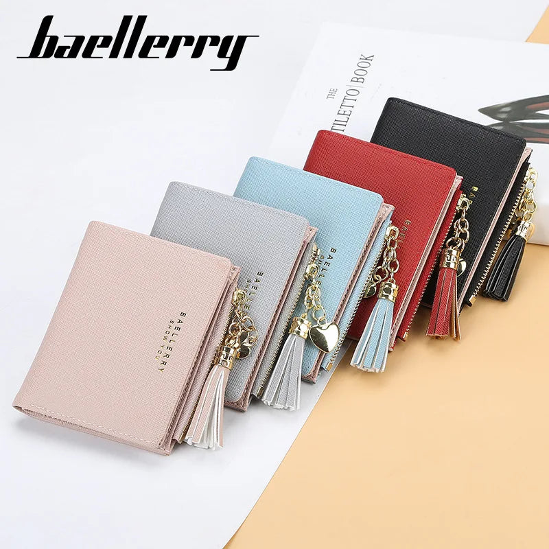 Tassel Women Wallet Small Leather Zipper Purses Female Purse Clutch