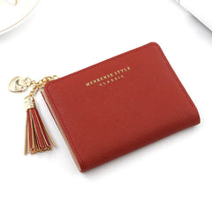 Tassel Women Wallet Small Wallet Women Short Leather Zipper Purses Portefeuille