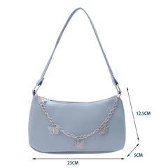 Texture Women's Leather Handbag Butterfly Chain Bag Shoulder Underarm Bag