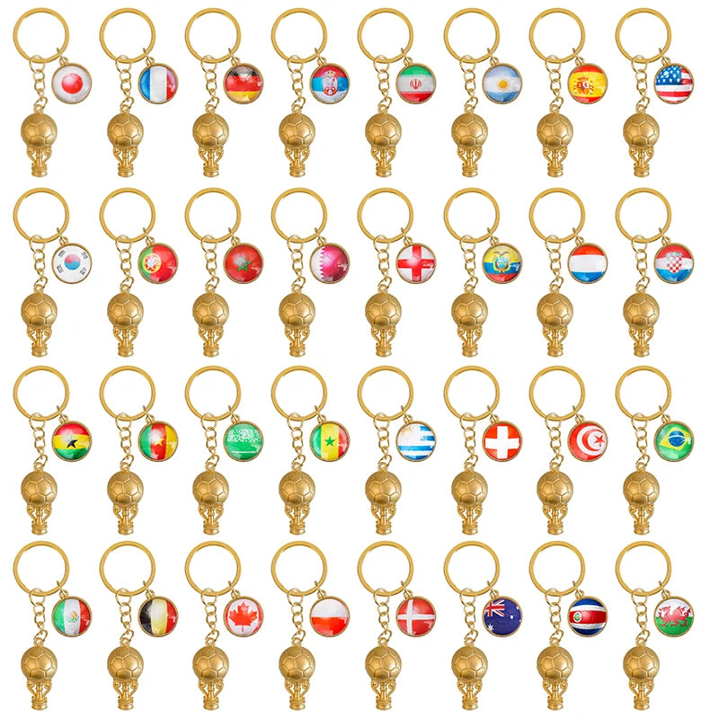 32 Countries Football Match Flag Keychain Pendant Soccer Game Key Ring