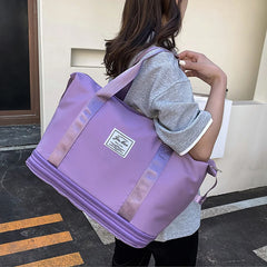 Casual Handbag Double Zipper Expansion Bag Large Female Bag