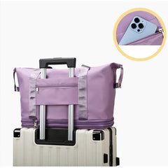 Casual Handbag Double Zipper Expansion Bag Large Female Bag