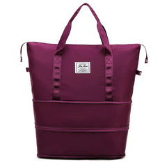 Casual Handbag Double Zipper Expansion Bag Large Female Bag
