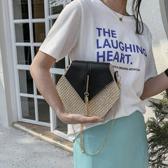 Summer Beach Straw Bags For Women Woven Shoulder Crossbody Bag