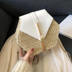 Summer Beach Straw Bags For Women Woven Shoulder Crossbody Bag
