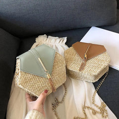 Summer Beach Straw Bags For Women Woven Shoulder Crossbody Bag