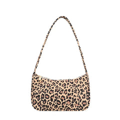 Nylon Plaid Leopard Print Shoulder Bag for Women