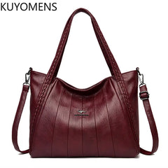 Large Capacity Tote Shoulder Bag High Leather Sac Casual Handbag Purse