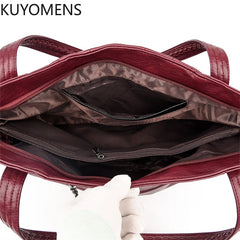 Large Capacity Tote Shoulder Bag High Leather Sac Casual Handbag Purse