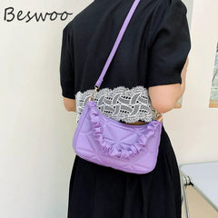 Women's Embossed Folds Top-handle Bag Mini Crossbody