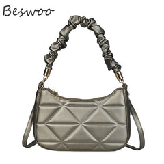 Women's Embossed Folds Top-handle Bag Mini Crossbody
