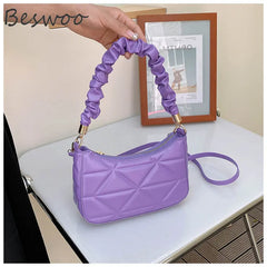 Women's Embossed Folds Top-handle Bag Mini Crossbody